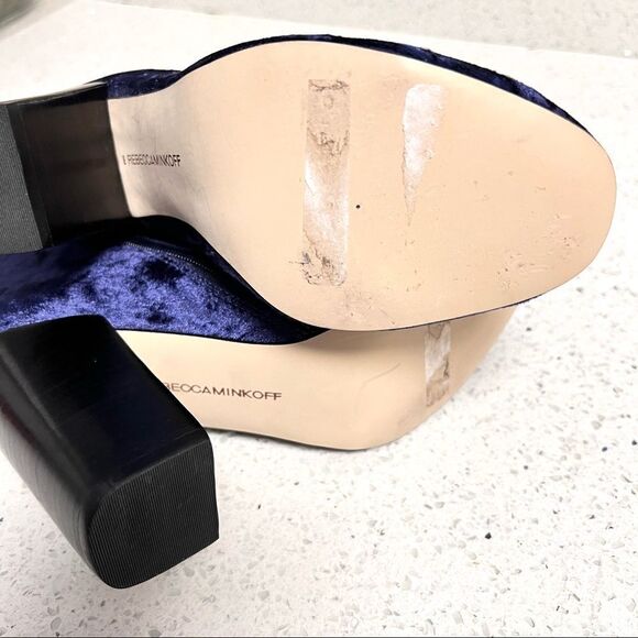 NWOB Rebecca Minkoff Bojana Too Velvet Booties in Royal Blue 6 - Picture 14 of 15